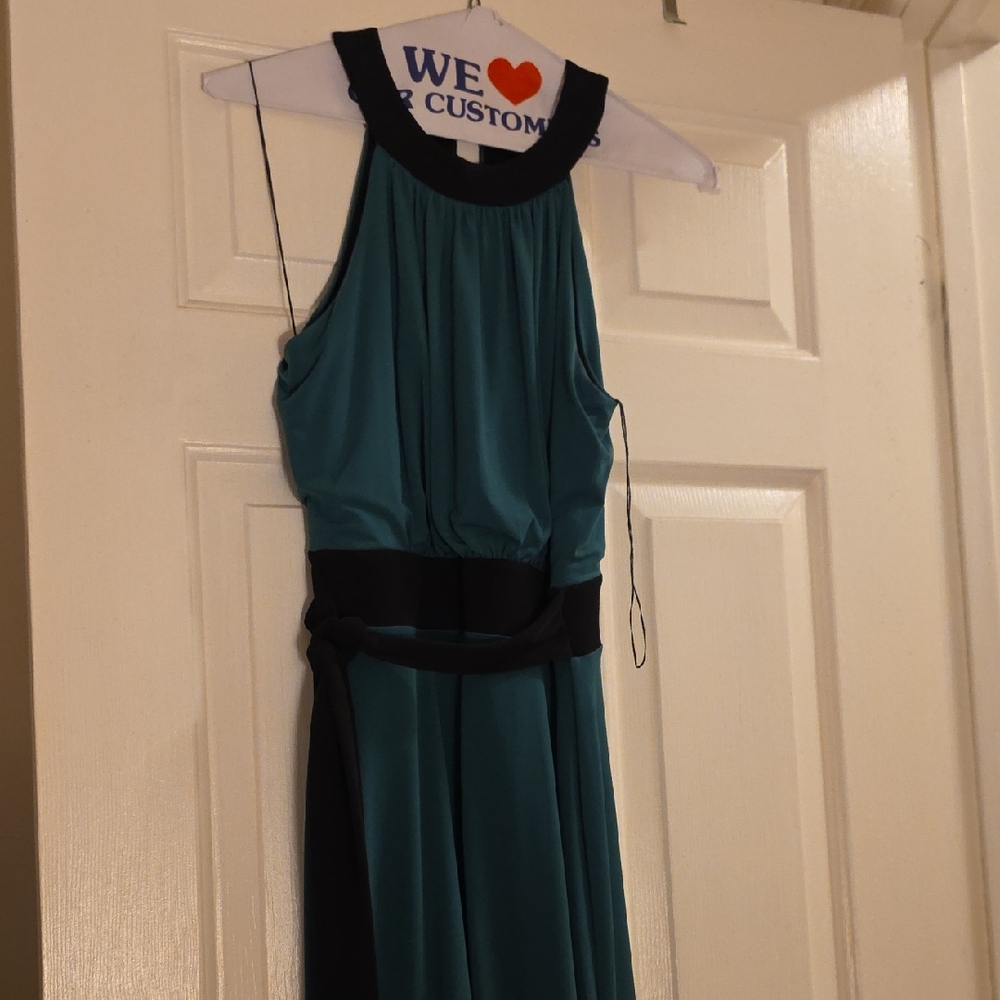 London Times Teal and Black Dress